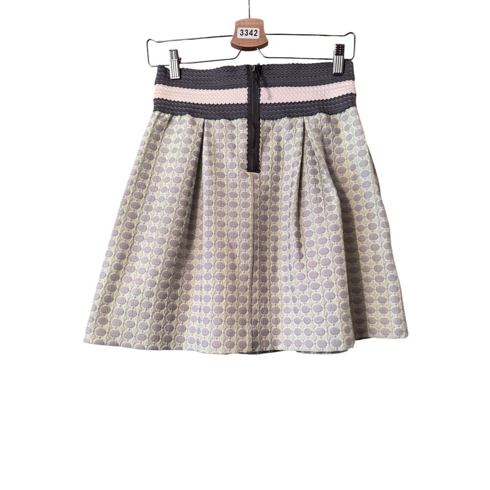 Maeve Anthropologie Skirt XSmall Floral Jacquard Pleated Mini Pocket XS - Picture 3 of 10